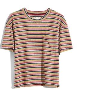 Madewell Textured Easy Crop Tee in Stripe - M